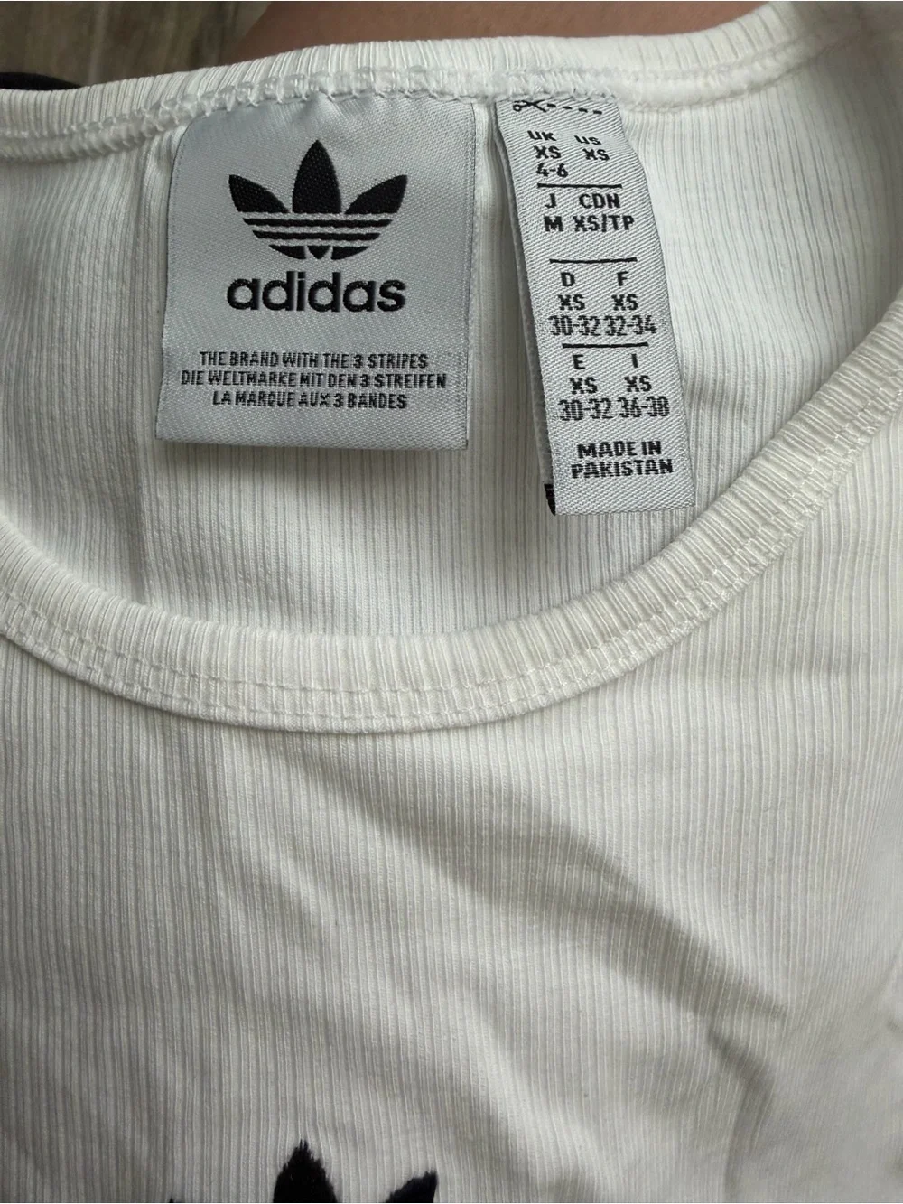 adidas Ribbed Tank Top - White & Black